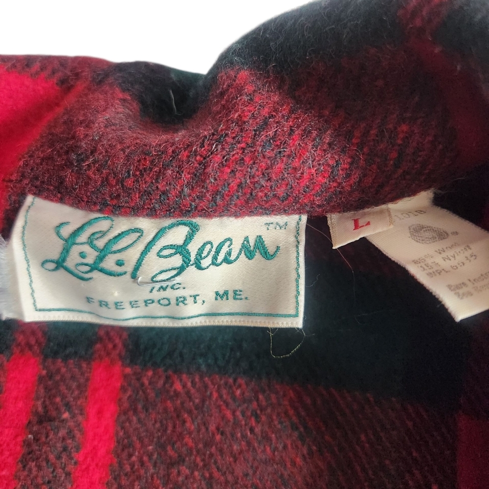 L.L. Bean Vintage Wool Plaid Hunting Jacket Large - Picture 5 of 5
